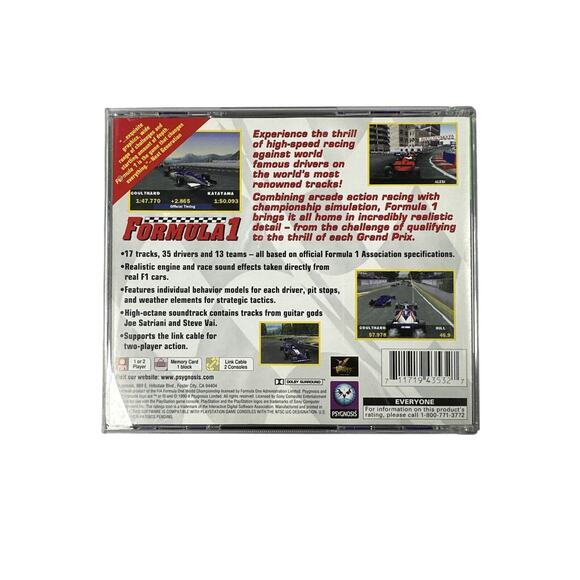 Formula 1 Greatest Hits (Sony PlayStation 1, 1996) Authentic, CIB, Tested - Picture 3 of 3